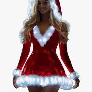 Red Long Sleeve Holiday Dress